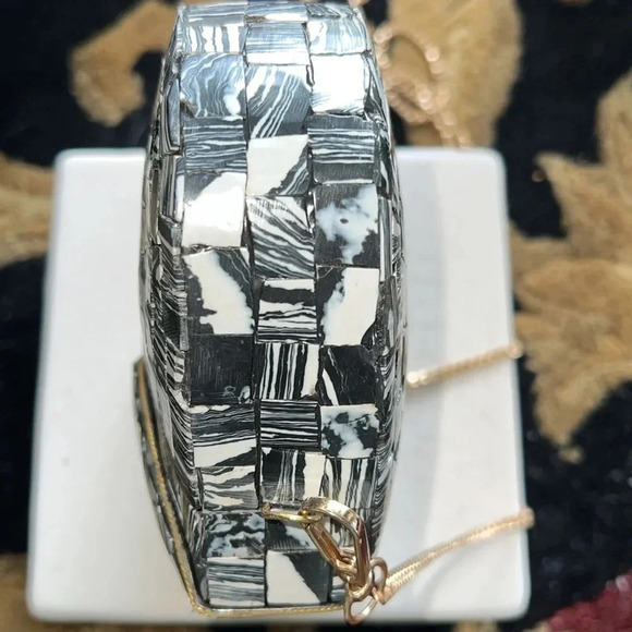 RAMLA Black and White Mosaic Handmade
Shoulder Crossbody Bag Clutch - Picture 5 of 14